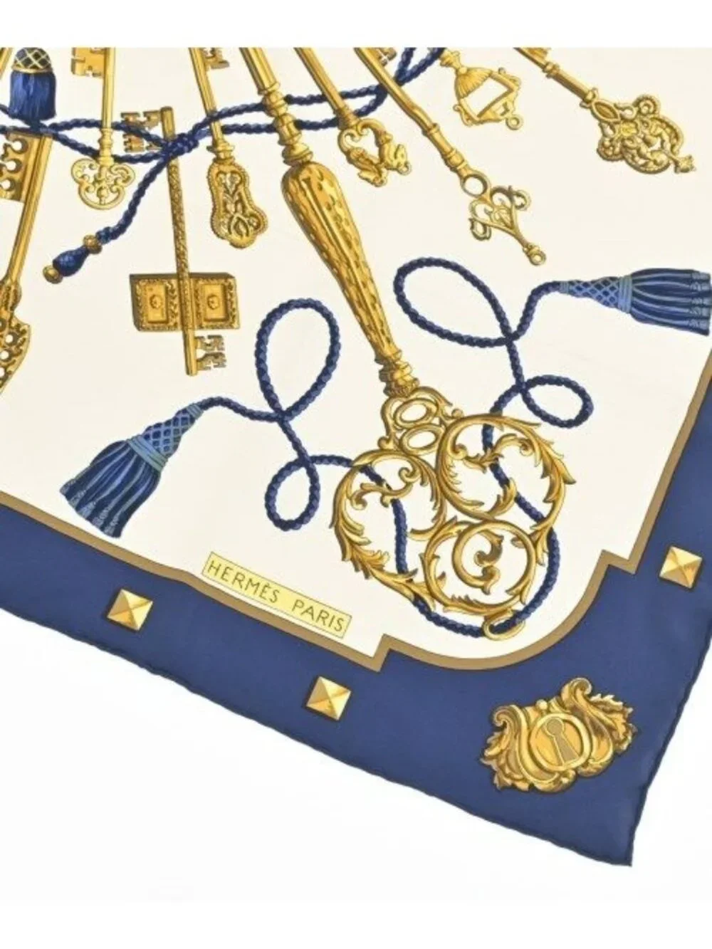 Hermes Bandana Scarf White